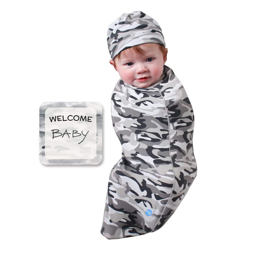 🪖 Camo Baby Cocoon Swaddle Set