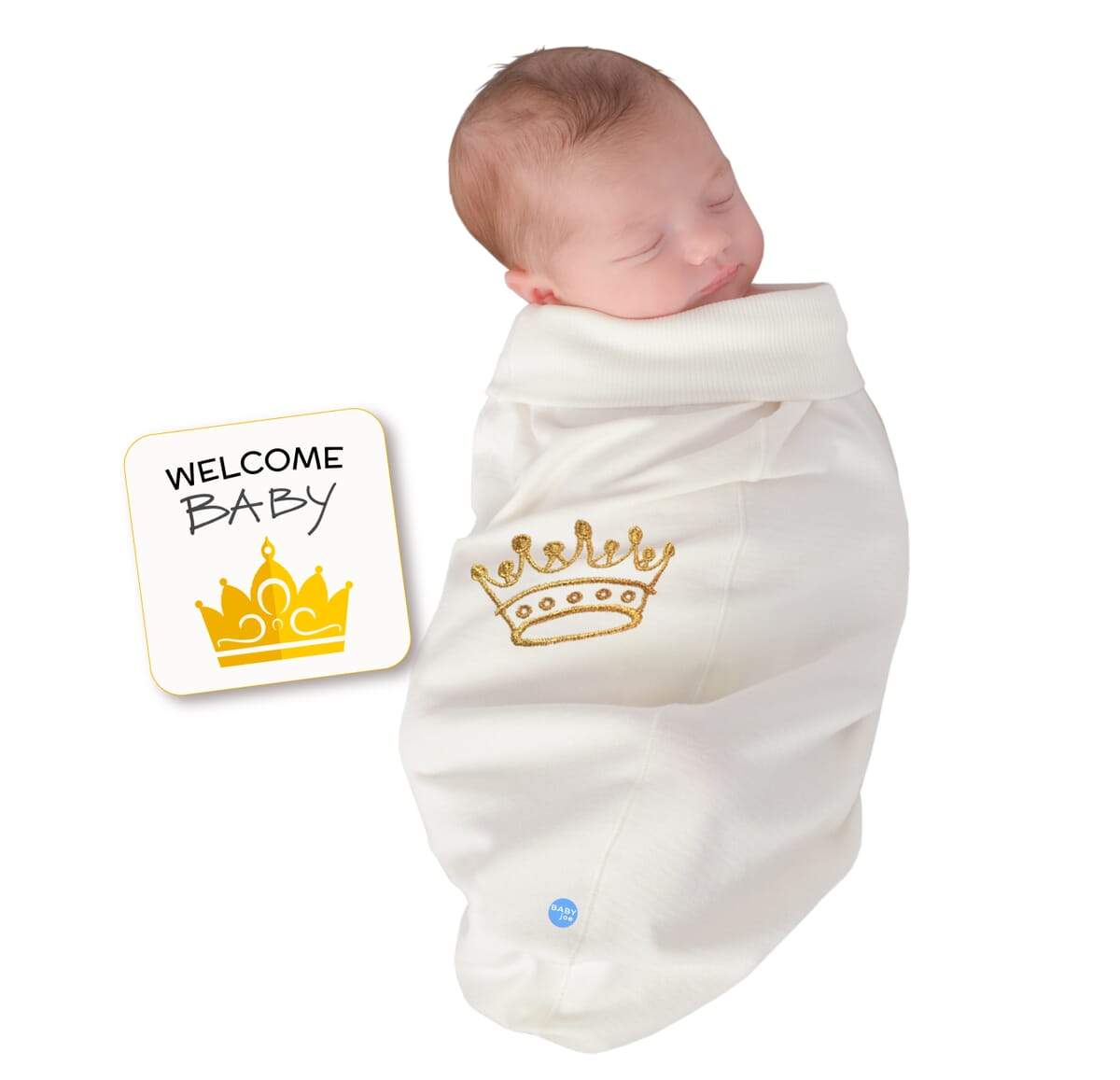 👑 Crown Baby Cocoon Swaddle Set